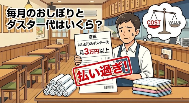 毎月のおしぼりとダスター代はいくら？