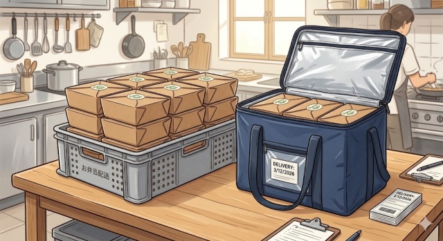 配達時の積み重ねにも強く、汁漏れを防ぐ内面PP加工のペーパーランチボックス