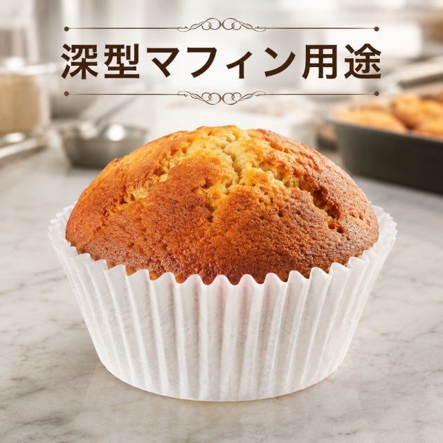 高さと容量のあるマフィン専用カップ