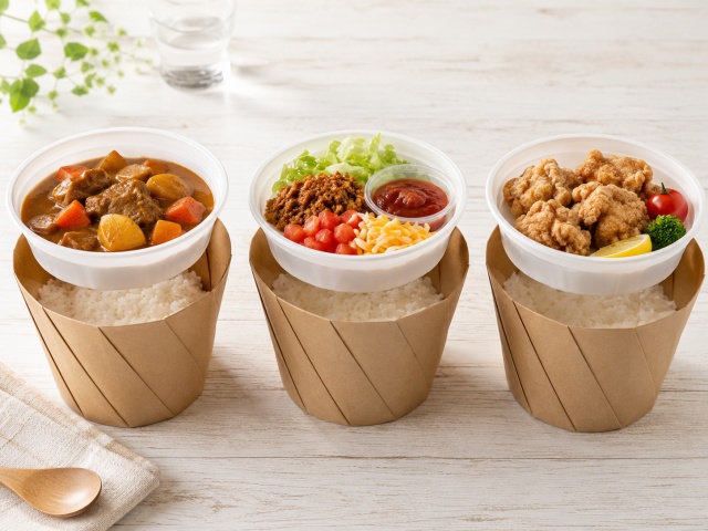 大用中皿40Hでご飯と具材を分けたメニューの写真